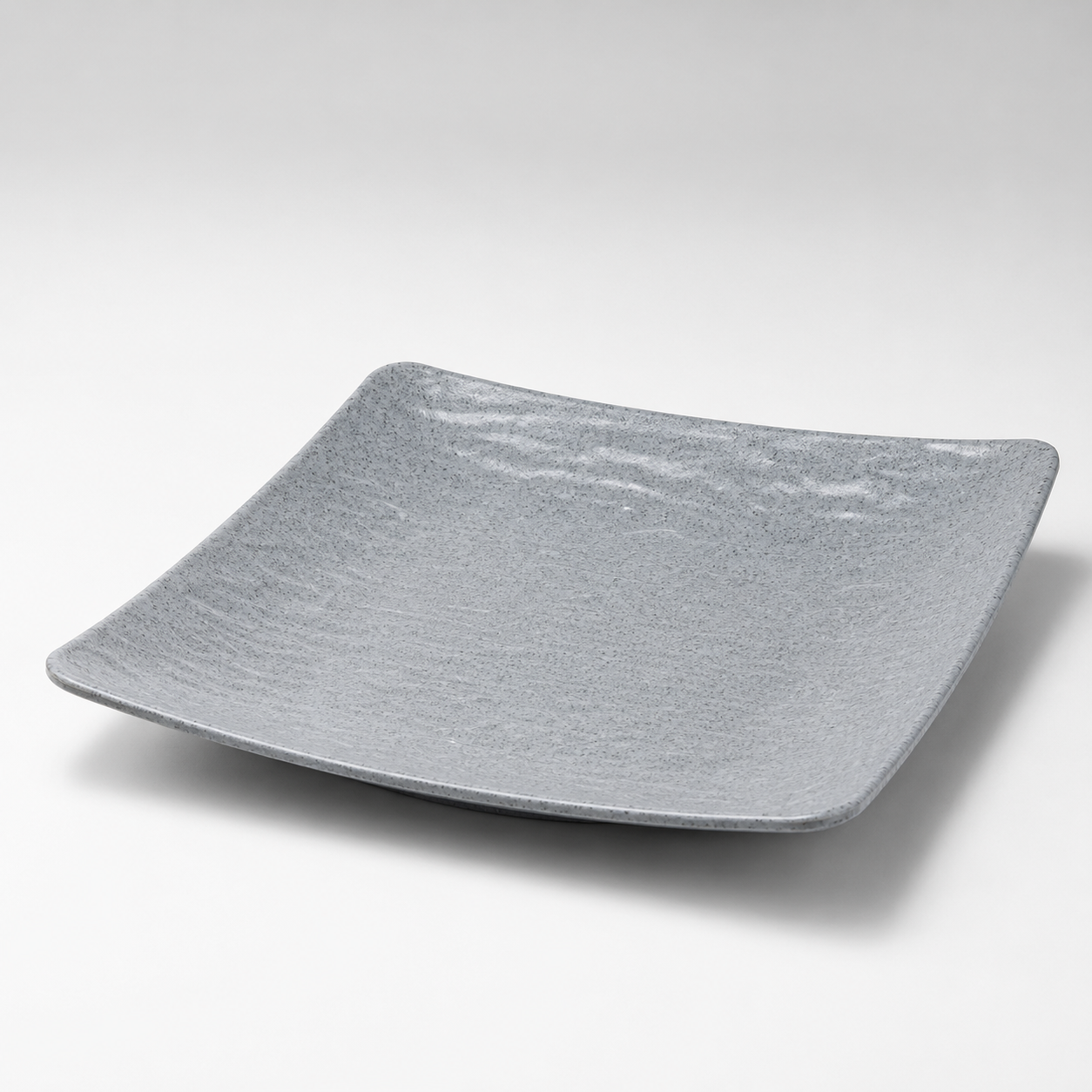Clay Grey Relief Square Melamine Plate 25 cm