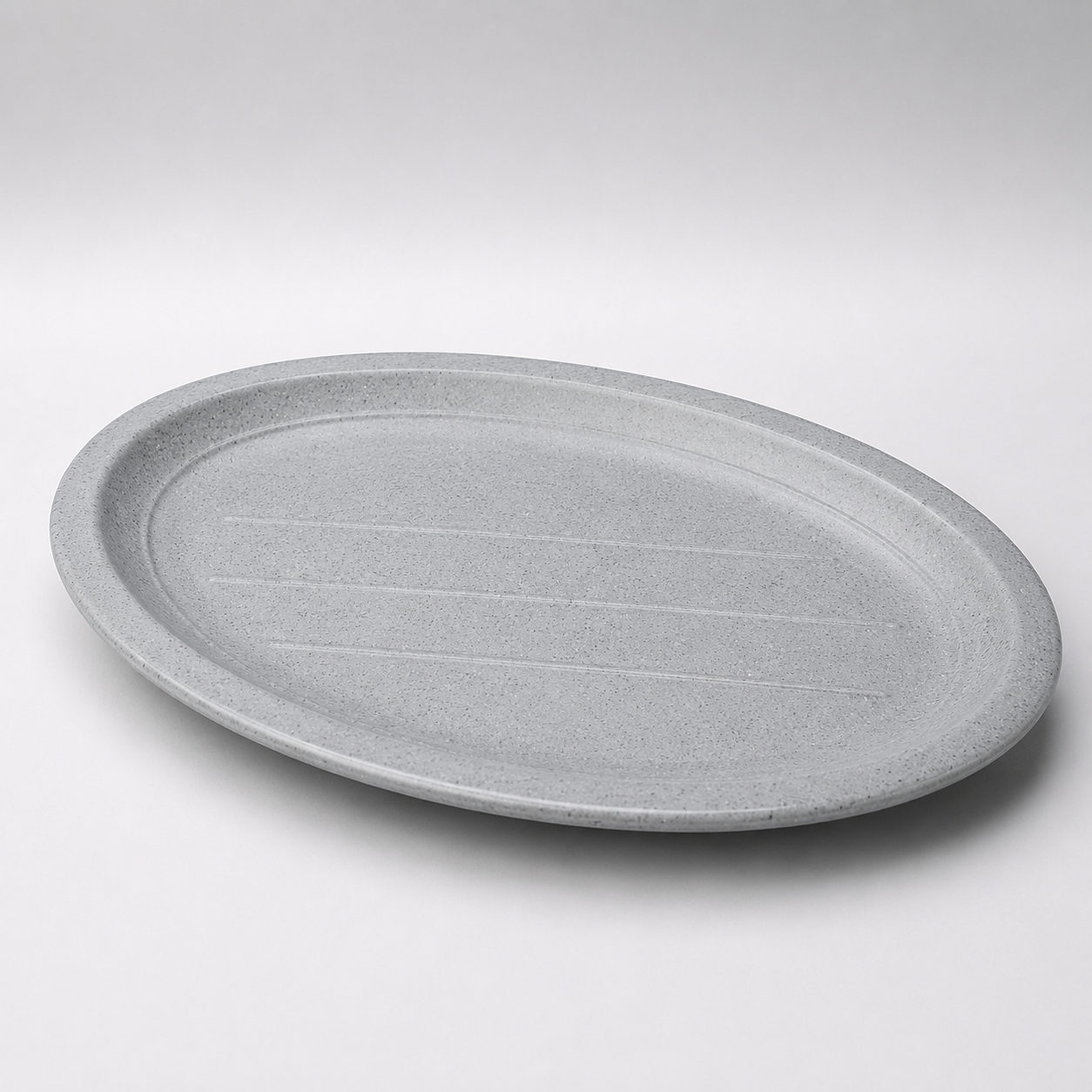 Clay Grey Oval Plate Melamin 29.5 cm