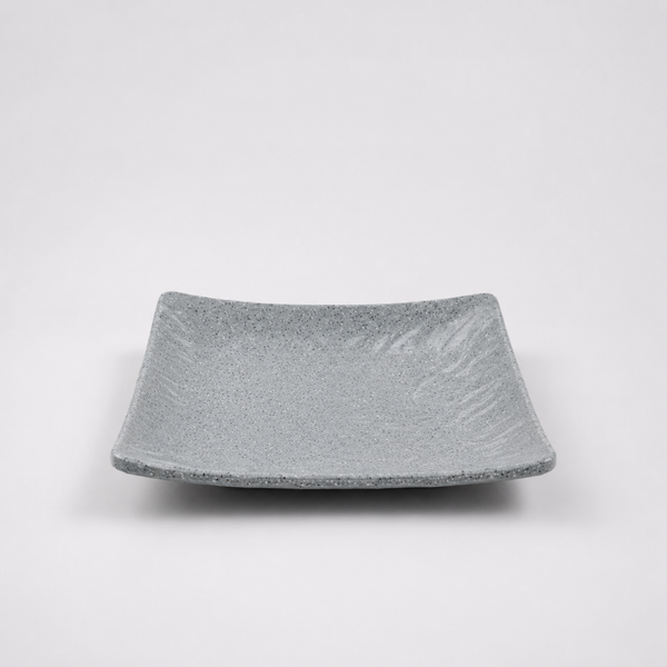 Clay Grey Relief Pattern Square Plate 14.8 cm