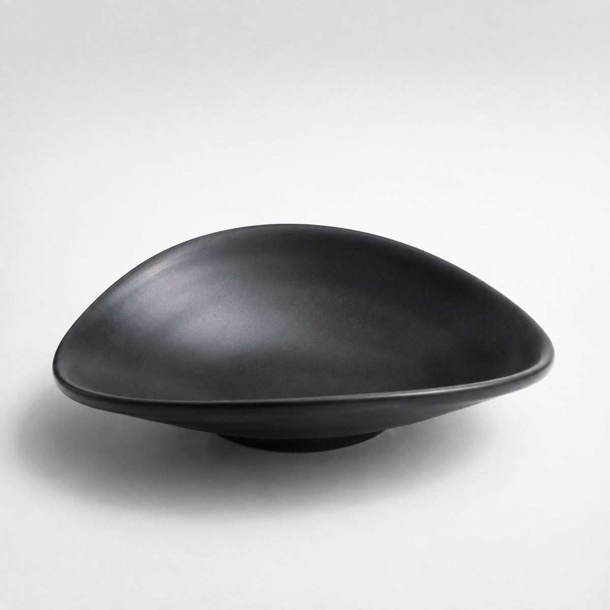 Stone Black Curved Melamine Sauce Dish