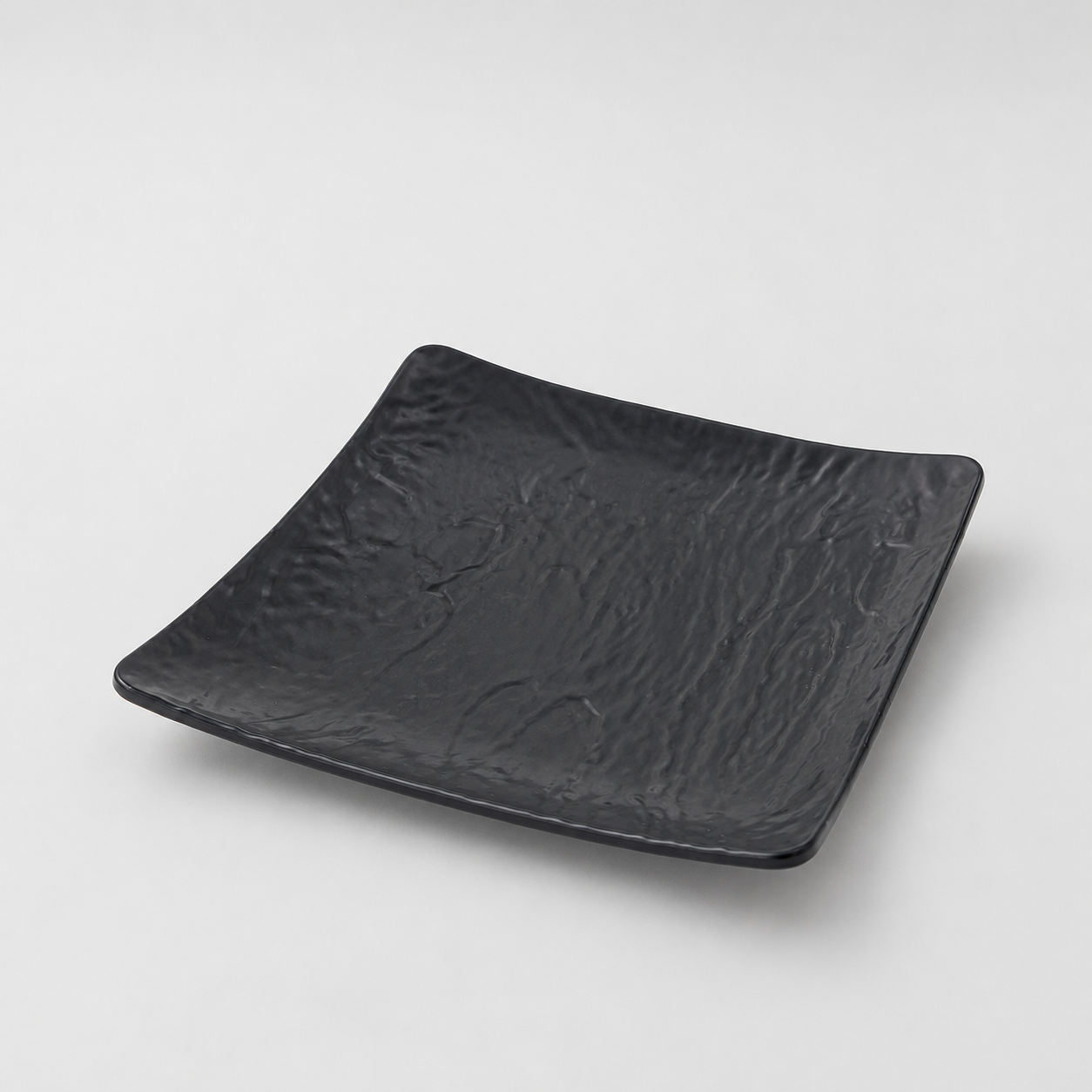 Stone Black Relief Pattern Square Plate