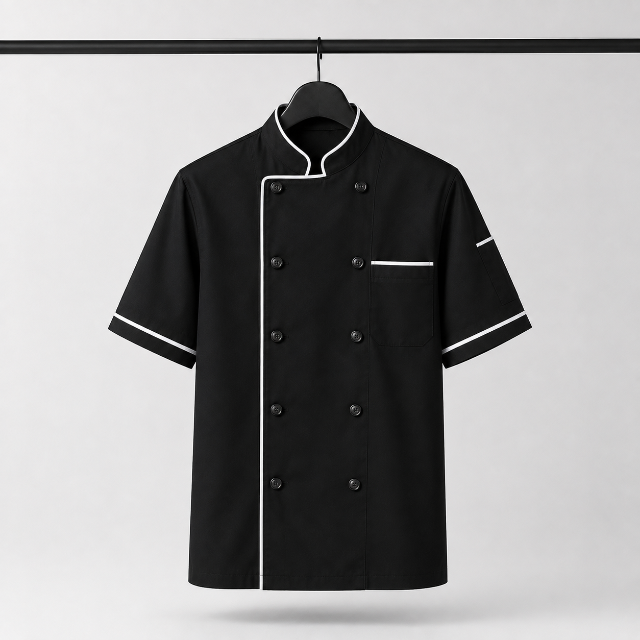 Cambridge Premium Short Sleeve Chef Coat | Black Professional Chef Uniform