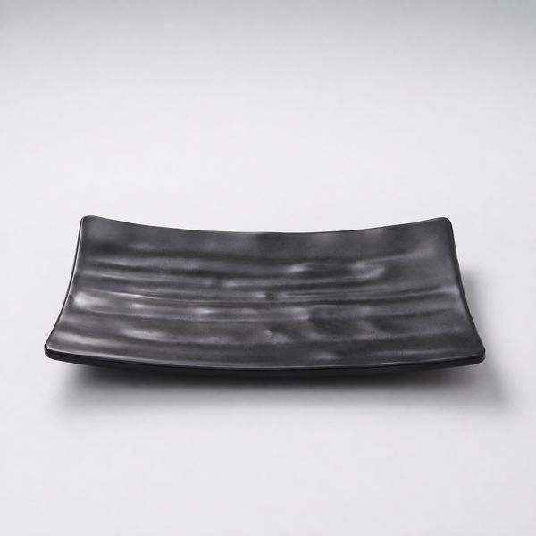 Stone Black Curved Long Plate 9"