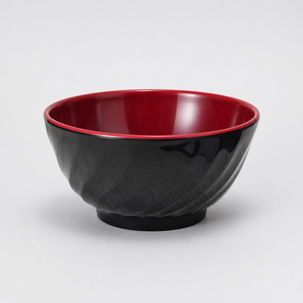 Red & Black Wave Pattern Bowl 15cm