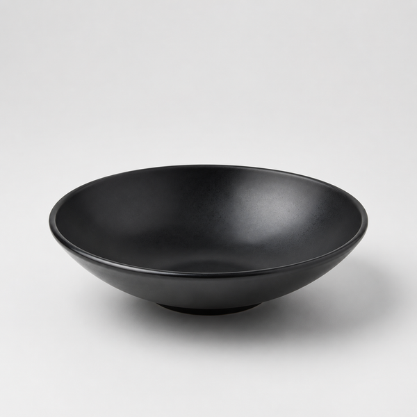 Stone Black Shallow Bowl 16.5cm