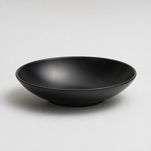 Stone Black Shallow Bowl 21 cm