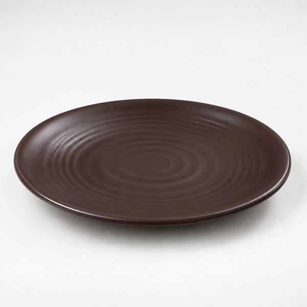 Deep Brown Round Dinner Plate 22.3cm
