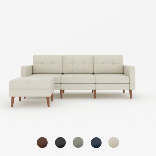 Marseille Leather 3-Seater Sofa Set + Ottoman