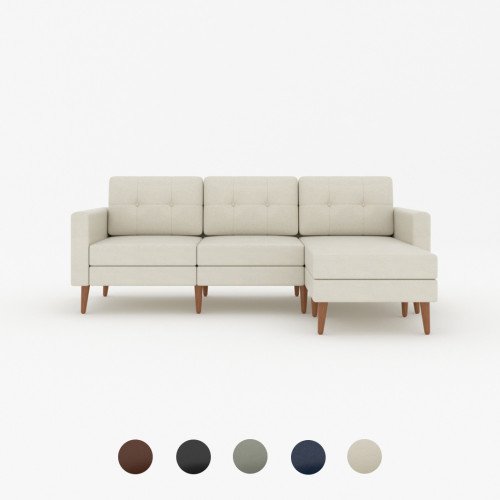 Marseille Leather Sectional 3-Seater Sofa