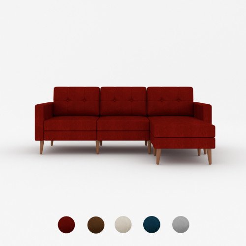 Marseille Velvet Sectional 3-Seater Sofa