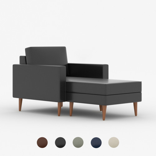 Mavis Leather Chaise Lounge Single-Seater Sofa