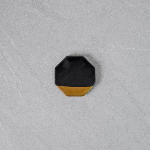 Chic Gold & Black Coaster Octagon 9cm 2