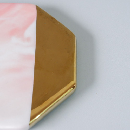 Chic Gold & Pink Coaster Octagon 9cm 2