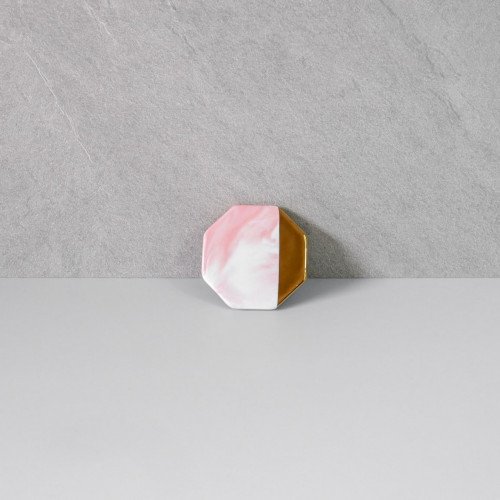 Chic Gold & Pink Coaster Octagon 9cm 4