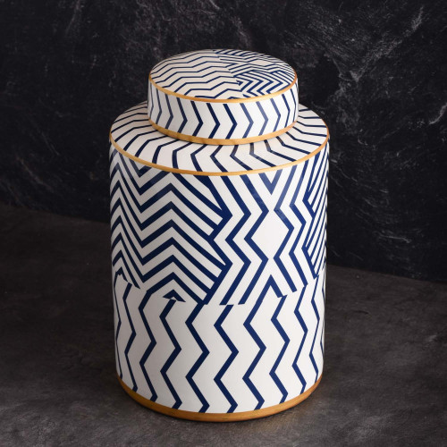 Ethnic Blue & White Jar Small