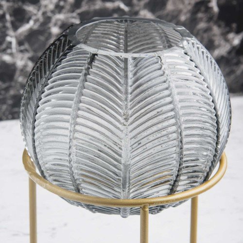 Evergreen Glass Décor Vase Gray