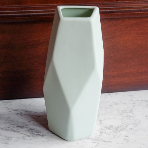 Faceted Vase Lime Green 32cm