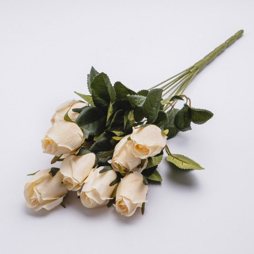 Faux Roses Bouquet - Milky White