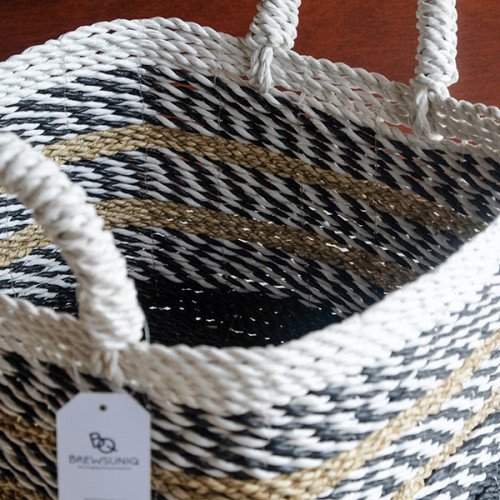 Handwoven Basket Square - Earthy Black