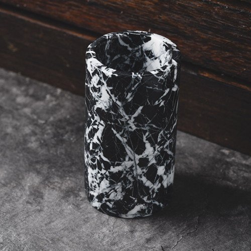 Marble Décor Vase Black Tall 8.5cm x 15cm