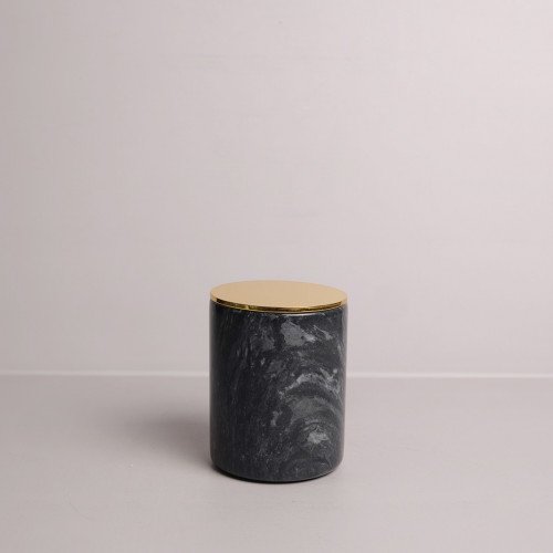 Marble Mug Black with Gold Lid