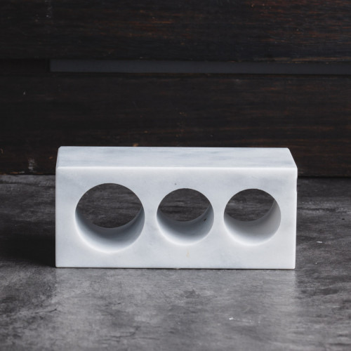 Marble Toothbrush Holder White 3-Hole