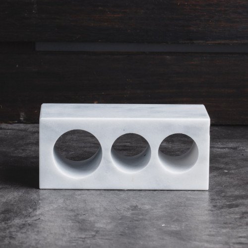Marble Toothbrush Holder White 3-Hole