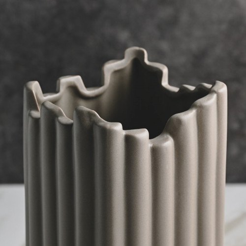 Pewter Decorative Vase Large Dark Gray