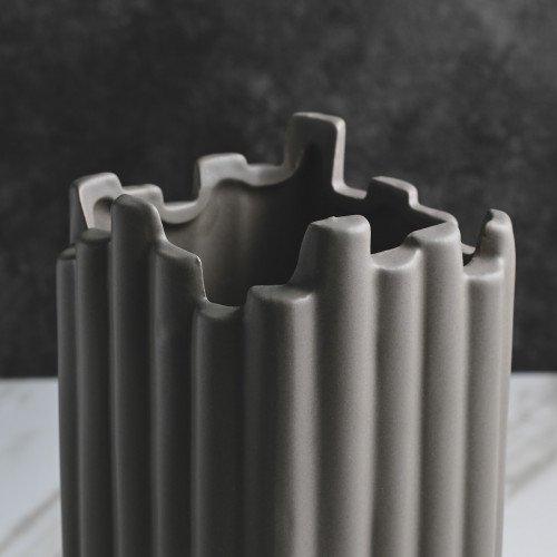 Pewter Decorative Vase Small Dark Gray