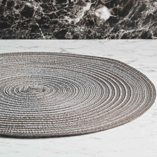 Round Woven Placemat Large Gray
