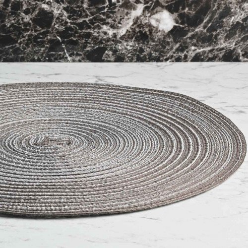 Round Woven Placemat Large Gray