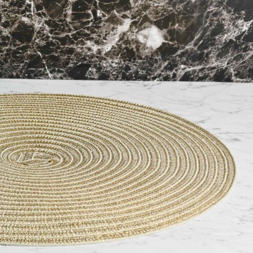 Round Woven Placemat Large Yellow