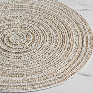 Round Woven Placemat Small Beige
