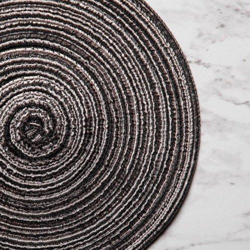 Round Woven Placemat Small Gray