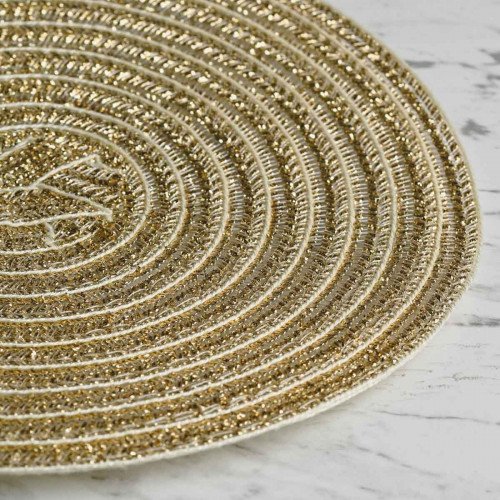 Round Woven Placemat Small Yellow