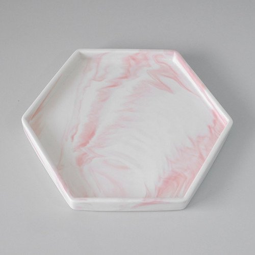 Sierra Decorative Tray Hexagon 10.5" - Pink