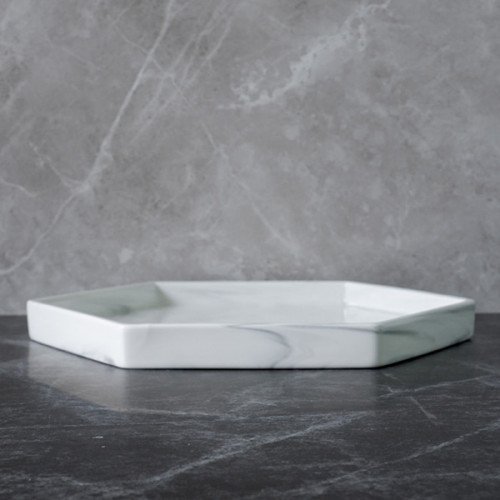 Sierra Decorative Tray Hexagon 10.5" - White