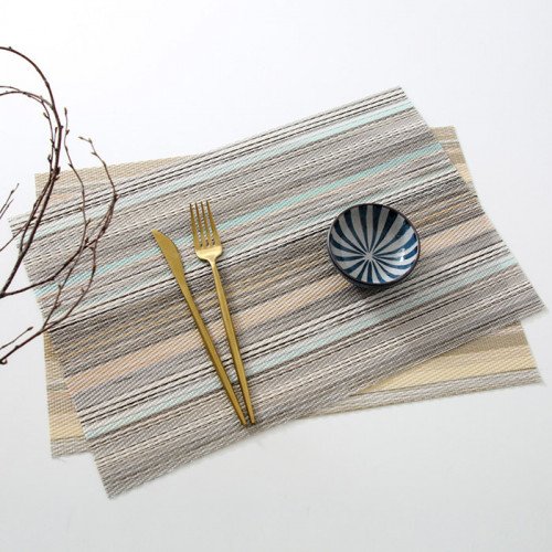 Table Placemat Divine Striped Yellow