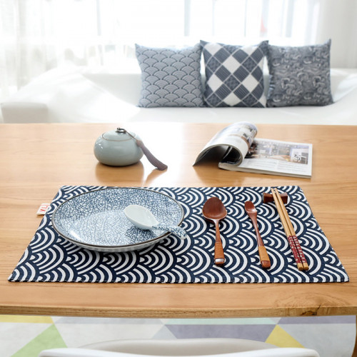 Table Placemat Wave and Sea Pattern