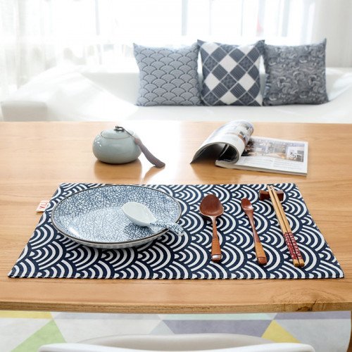Table Placemat Wave and Sea Pattern