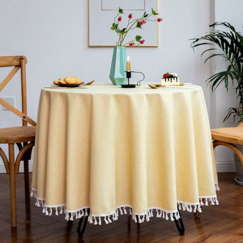 Tablecloth Galore Yellow 160cm Round