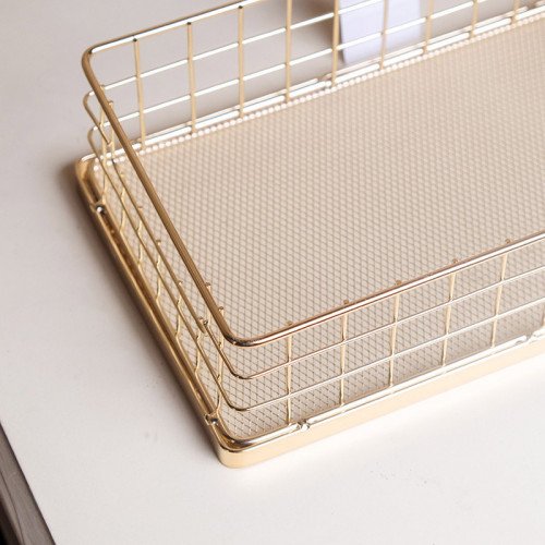 Tabletop Display Basket Gold 26.5 x 17.5cm Short