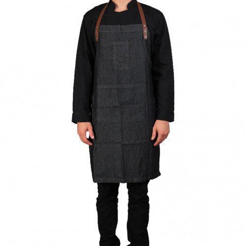 Gold Long Apron Black