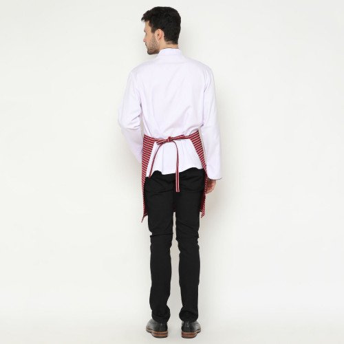 Stripes Half Apron Red & White 4