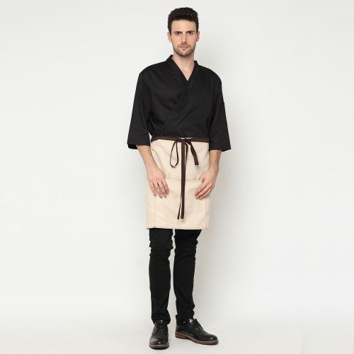 Zen Sushi Chef Short Apron Beige 2