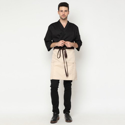Zen Sushi Chef Short Apron Beige 5