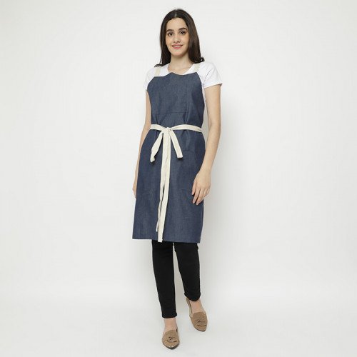 Avery Kitchen Apron Denim Blue