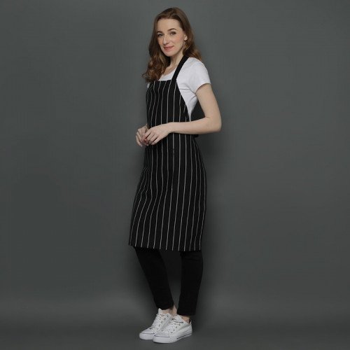 Taylor Full Apron White Stripes Over Black 2