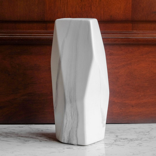 Faceted Vase Mint 16cm 2