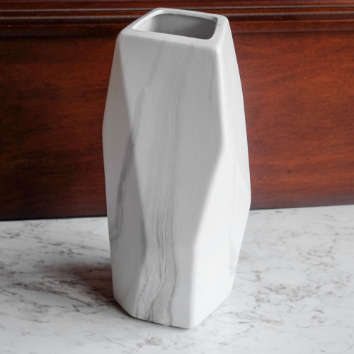 Faceted Vase Mint 16cm 6